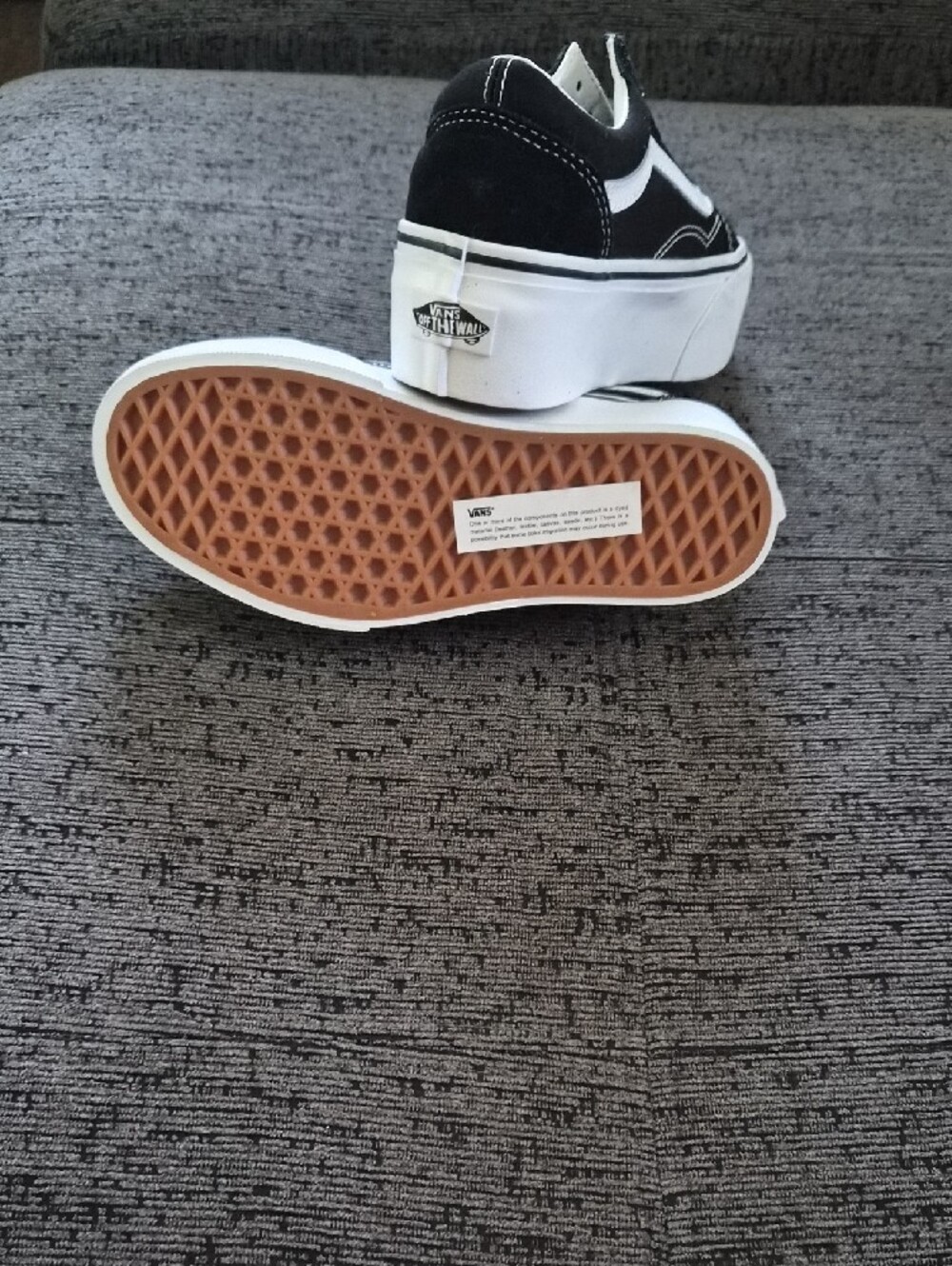 Vans Black and White Platform Old Skool Sneakers - Picture 3 of 4